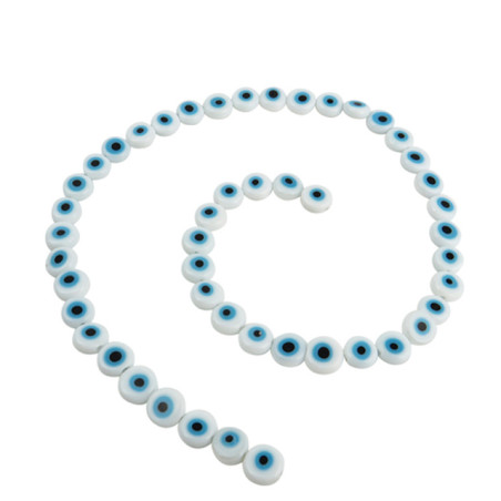 BLANCO CHATO 8*3MM OJO TURCO CUENTA VIDRIO PERFORADA TIRA
