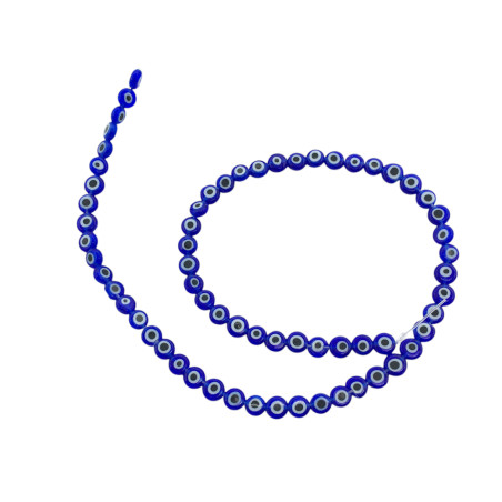 AZUL CHATO 6*2MM OJO TURCO CUENTA VIDRIO PERFORADA TIRA