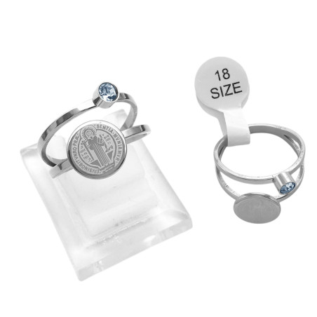 CURVA X4 ANILLOS SURTIDO TALLE IMAGEN DE SAN BENITO Y STRASS ANILLO