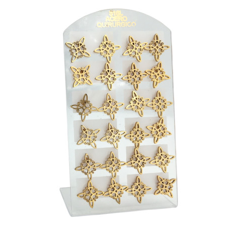 DORADO BLISTER X12 PARES NUDO DE BRUJA CALADO ARO