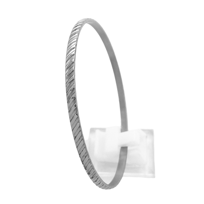 ESCLAVA CONTINUO DE LINEAS DIAGONALES EN RELIEVE 3*65MM PULSERA