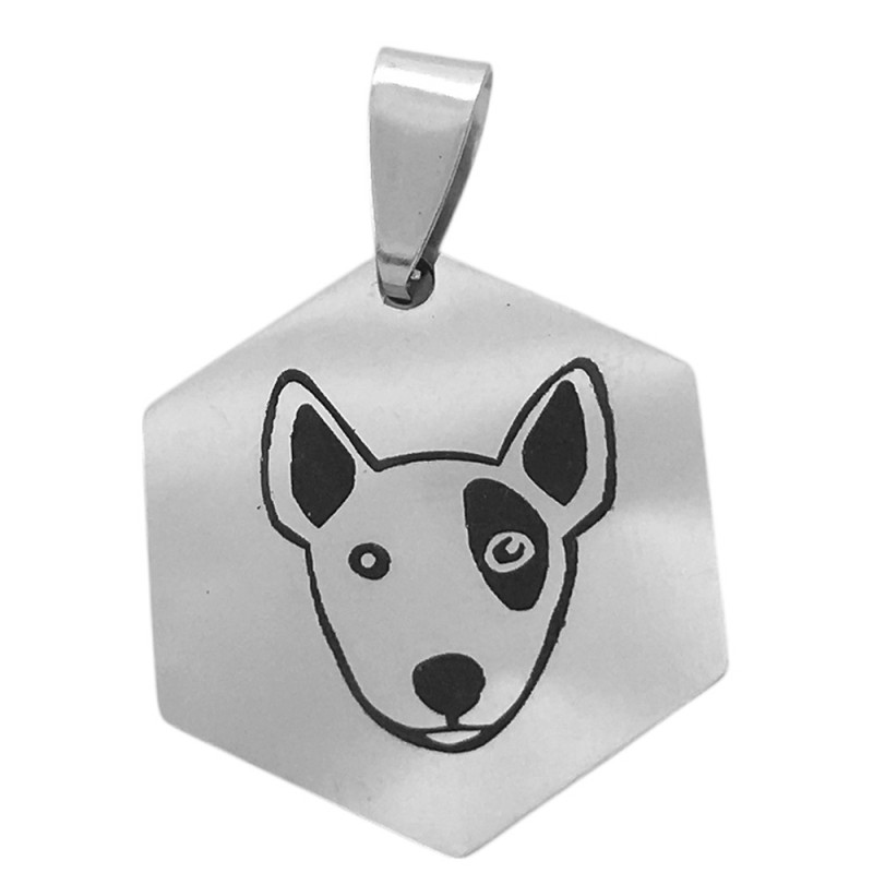 HEXAGONO PERRO OREJAS PARADAS EN PUNTA SE PUEDE GRABAR REVERSO DIJE