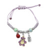 LILA INFANTIL C/ CUENTAS - BOLAS - CASCABEL - DIJE REGULABLE PULSERA / TOBILLERA