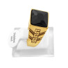 DORADO C/ GUARDA PAMPA Y V LATERAL PIEDRA NEGRA GRANDE FACETADA SELLO HOMBRE ANILLO