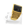 DORADO ANCHO C/ SERPIENTES Y GUARDA PAMPA LATERAL PIEDRA NEGRA GRANDE FACETADA SELLO HOMBRE ANILLO