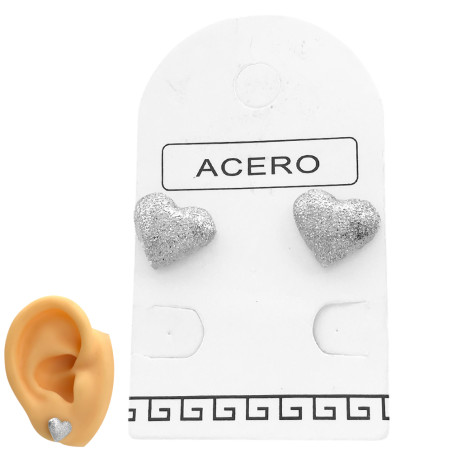 PAR CORAZON MEDIO 3D CON ARENADO ARO