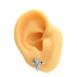 1 PAR COLIBRI PICAFLOR C/ STRASS CRISTAL ARO