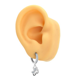 BLANCO BLISTER X12 PARES MARIPOSA C/ CUBIC MICROPAVE 6 MODELOS DISTINTOS EN BISAGRA C/ STRASS 13MM ARO