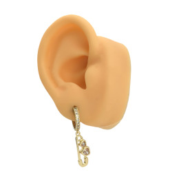 DORADO MEDIO BLISTER X6 PARES PALOMA CORAZON MARIPOSA DELFIN GANCHO COLIBRI PICAFLOR C/ CUBIC EN BISAGRA C/ STRASS 13MM ARO