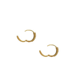 DORADO MEDIO BLISTER X6 PARES PALOMA CORAZON MARIPOSA DELFIN GANCHO COLIBRI PICAFLOR C/ CUBIC EN BISAGRA C/ STRASS 13MM ARO