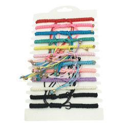 3 UNIDADES SIN ELECCION HILO TEJIDO 5 OJOS TURCOS Y BOLITAS COLORES COLORES SURTIDOS PULSERA / TOBILLERA