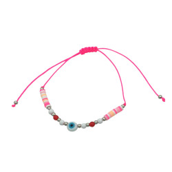 3 UNIDADES NO A ELECCION HILO C/ FIMO FIMU OJO TURCO Y BOLITAS COLORES COLORES SURTIDOS PULSERA / TOBILLERA