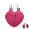 FUCSIA CORAZON 3D IMANTADO C/ DROPS PARA COMPARTIR COLLAR FANTASIA FINA DIJE