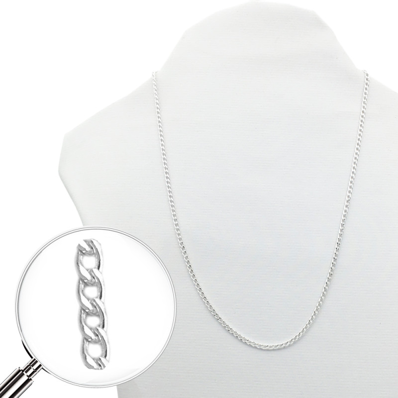 BLANCO GROUMET PLANA 0.8NK (2.5MM) - 50CM CADENA