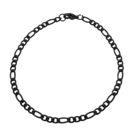NEGRO FIGARO PLANA 1.0 (4MM APROX.) - 20CM PULSERA A.Q. PULSERA