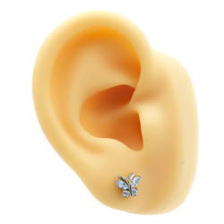 UNIDAD MARIPOSA C/ CUATRO CUBIC HELIX ROSCA INTERNA PIERCING