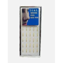 DORADO BLISTER x40 ARGOLLITAS FINAS DE NARIZ 10MM PIERCING