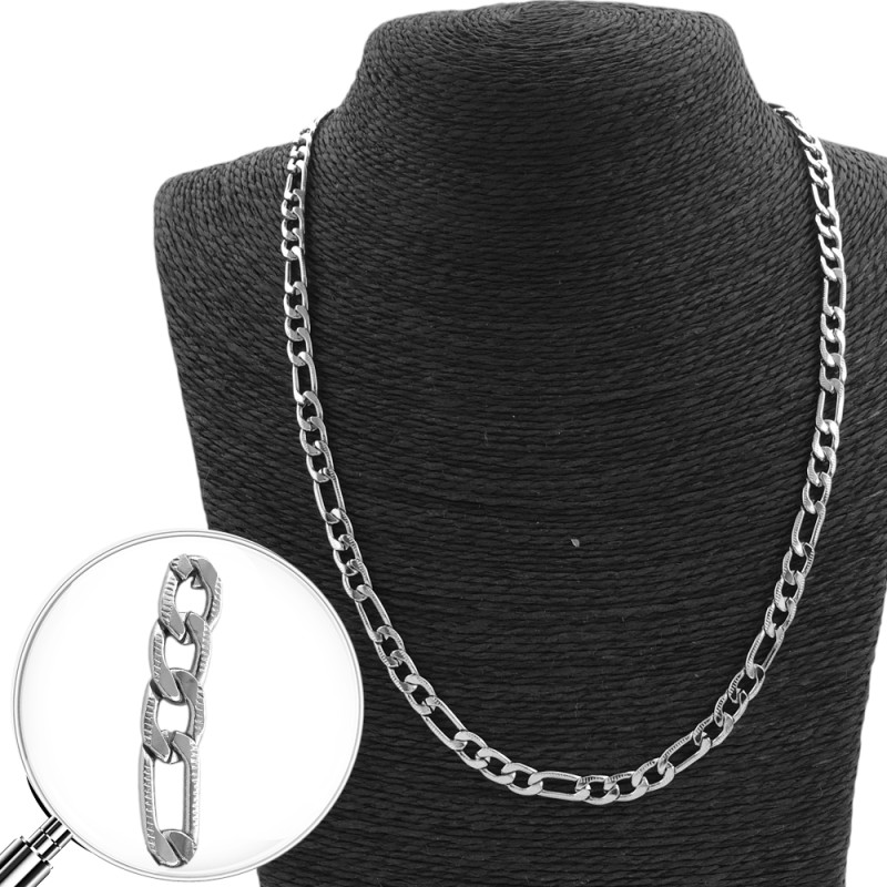 MATRIZADA FACETADA FIGARO PLANA 1.6 (6mm) - 55CM CADENA