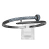 PREMIUM NEGRO ACERADO ESCLAVA C/ TRIPLE LINEA DE CUBIC FANTASIA FINA PULSERA