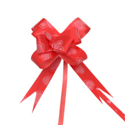 17*340MM ROJO C/ CORAZONES PAQUETE x10 UNIDADES MOÑO DE REGALO