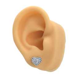 UNIDAD PUNTILLISMO BRILLOSO CORAZON Y BOLITA HELIX ROSCA INTERNA PIERCING