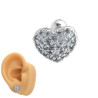 UNIDAD PUNTILLISMO BRILLOSO CORAZON Y BOLITA HELIX ROSCA INTERNA PIERCING