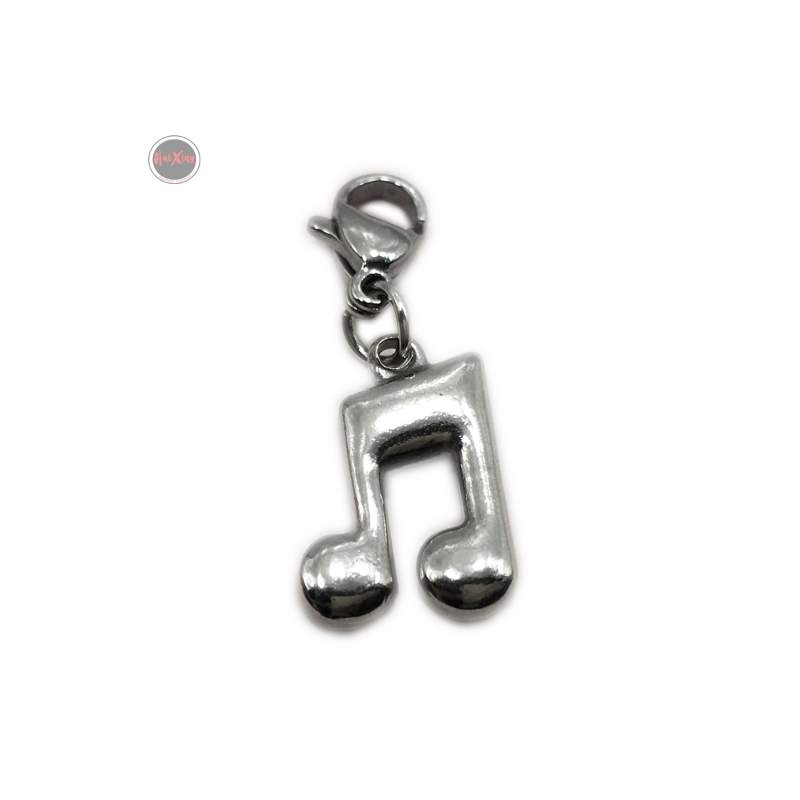 NOTA MUSICAL C/ MOSQUETON P/ PULSERA DIJE