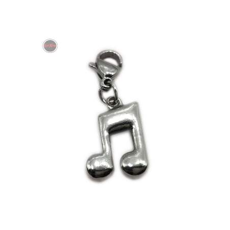 NOTA MUSICAL C/ MOSQUETON P/ PULSERA DIJE