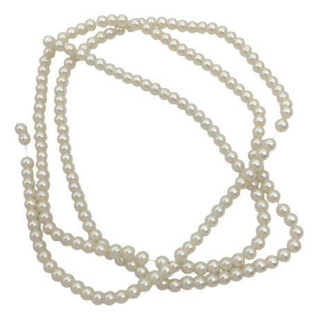 4MM NATURAL PERLAS DE VIDRIO CUENTA PERFORADA TIRA