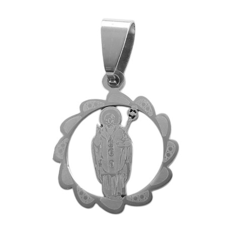 SAN JUDAS LASER CALADO EN CIRCULO DIJE