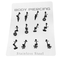 NEGRO BLISTER X12 UNIDADES HELIX 4 MOTIVOS PIERCING