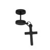 NEGRO / ACERO BLISTER X12 UNIDADES FALSO EXPANSOR C/ CRUZ COLGANDO A ROSCA PIERCING