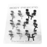 NEGRO / ACERO BLISTER X12 UNIDADES FALSO EXPANSOR C/ CRUZ COLGANDO A ROSCA PIERCING