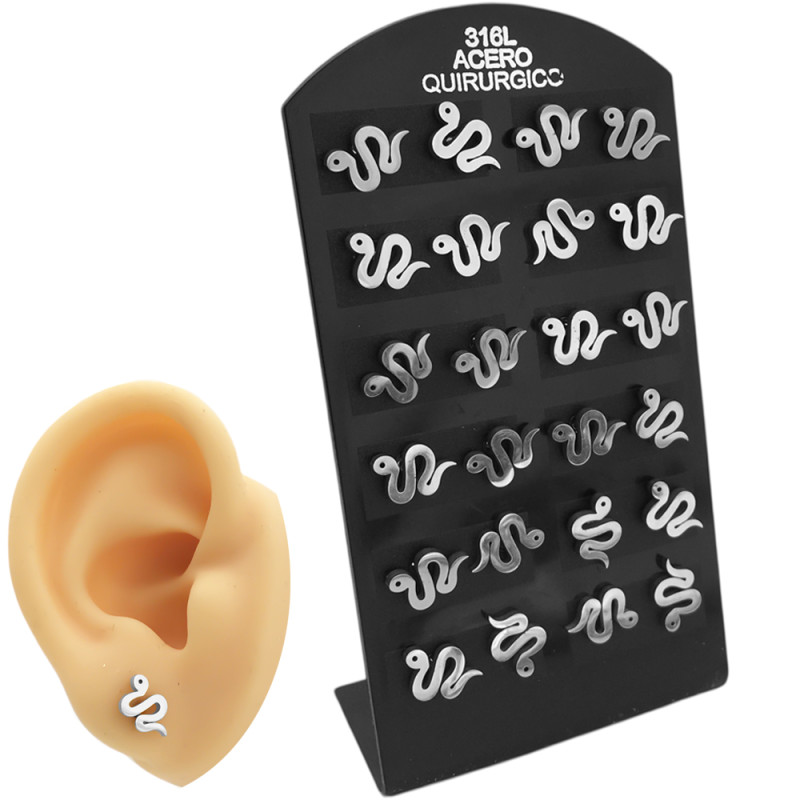 BLISTER X12 PARES SERPIENTE DE PERFIL MINIATURA ARO