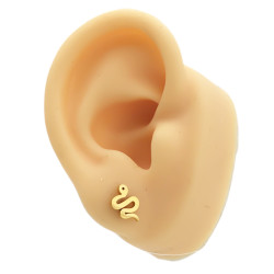 DORADO PAR SERPIENTE DE PERFIL MINIATURA ARO