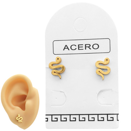 DORADO PAR SERPIENTE DE PERFIL MINIATURA ARO