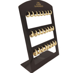 DORADO MEDIO BLISTER X6 PARES ASIMETRICA HUECA BISAGRA BOMBE LIVIANA 3 MEDIDAS 9-12-14MM ARO