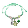 VERDE AGUA INFANTIL C/ CUENTAS - BOLAS - CASCABEL - DIJE REGULABLE PULSERA / TOBILLERA