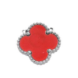 ROJO CINCO FLORES TREBOL TIPO VAN CLEEF 45+5CM COLLAR