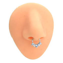 SEPTUM 10MM ARGOLLITA CINCO CUBIC REDONDOS EN CURVA DE NARIZ U OREJA PIERCING
