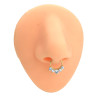 DORADO SEPTUM 10MM ARGOLLITA CINCO CUBIC REDONDOS EN CURVA DE NARIZ U OREJA PIERCING