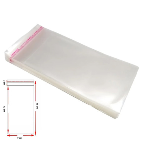 200 UNIDADES 7*16 CM BOLSITA AUTOADHESIVA