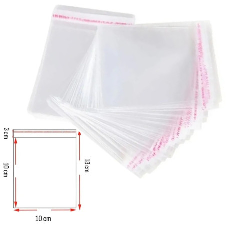 200 UNIDADES 10*13 CM BOLSITA AUTOADHESIVA