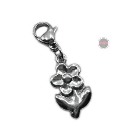 FLOR PLANTA C/ MOSQUETON P/ PULSERA DIJE