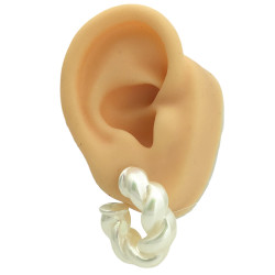 4 PARES TIPO PERLADOS UN PAR POR FORMA FANTASIA PERNO Y FRU FRU ACERO QUIRURGICO AROS