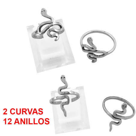2 CURVAS X12 SERPIENTES PLANAS DOS MODELOS (TALLES 16-17-18-19-20-21) ANILLO