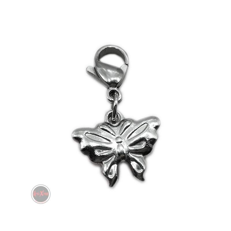 MARIPOSA REDONDEADA C/ MOSQUETON P/ PULSERA DIJE