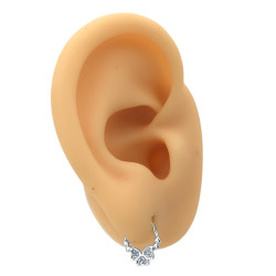 SEPTUM 9MM ARGOLLITA TRES CORAZONES EN TREBOL CUBIC DE NARIZ U OREJA PIERCING