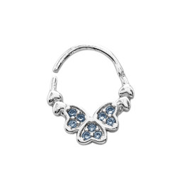 SEPTUM 9MM ARGOLLITA TRES CORAZONES EN TREBOL CUBIC DE NARIZ U OREJA PIERCING