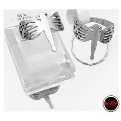 MEDIA CAJA x18 FORMAS SURTIDAS (ARBOL / CORAZONES INVERTIDOS / ARBOL / MARIPOSA / CORAZON C/ CRUZ / LIBELULA) ANILLO